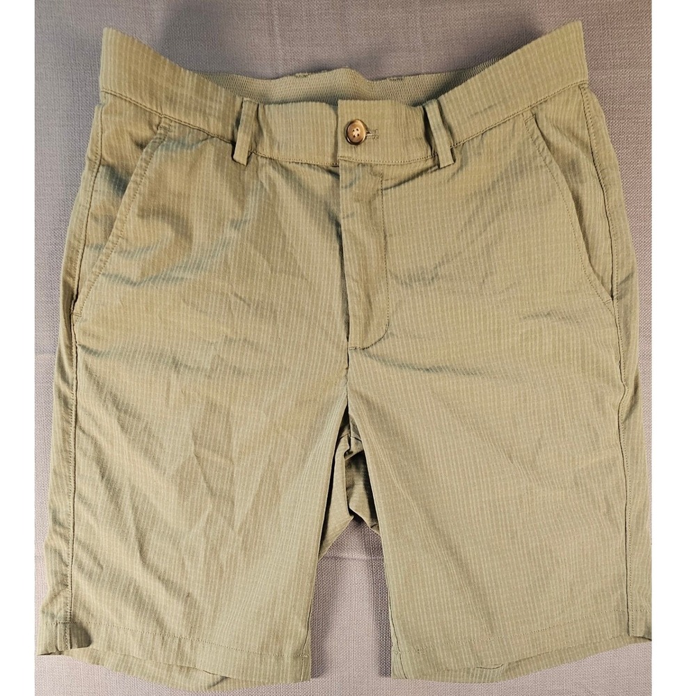 Greg Norman Mens Golf Shorts Olive‎ Green Micro Stripe Stretch Size 30 TL114090